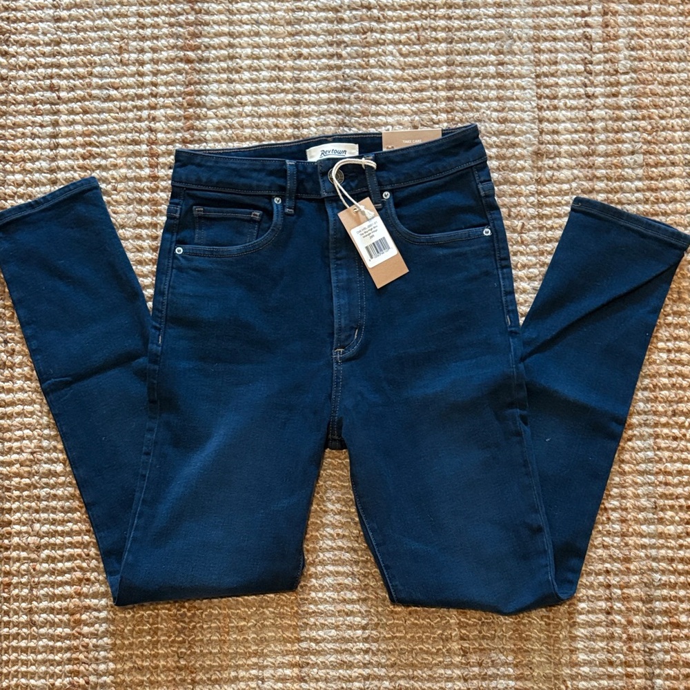Aritzia Denim High-Rise Skinny Jeans - Dark Blue